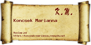 Koncsek Marianna névjegykártya